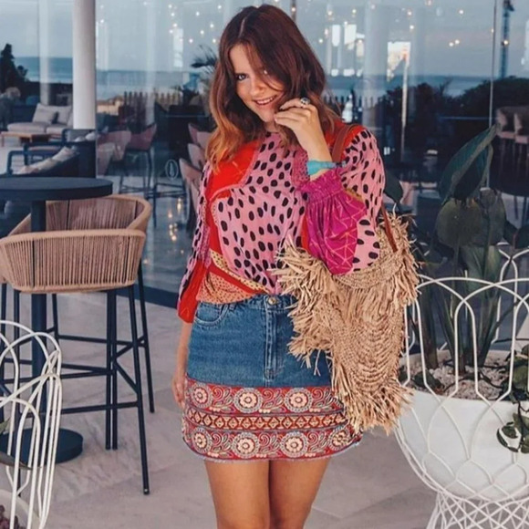 Anthropologie Bl-nk London Miranda Peasant Blouse Size Medium $128 - Picture 10 of 15